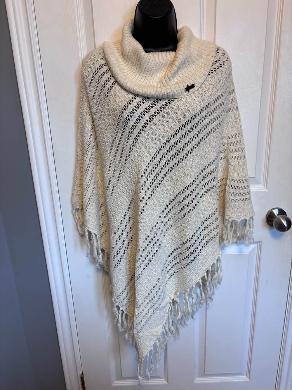 Nomads Hemp Wear Moonlight Poncho Cream Cotton Knit M